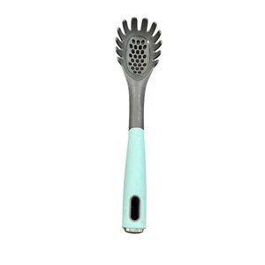Grater slotted spaghetti pasta server spoon black light blue aqua